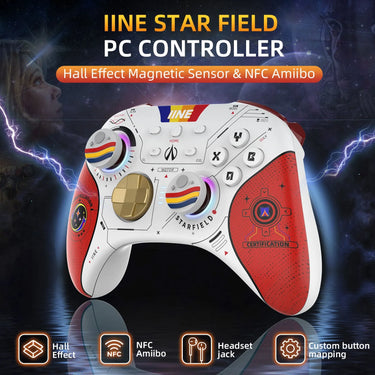 IINE Star-field Hall Effect Controller: For Switch (w/Amiibo), PC, Android, iOS, Steam Deck from NSE Imports #2.